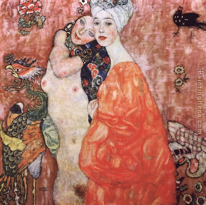 The Friends painting - Gustav Klimt The Friends art painting